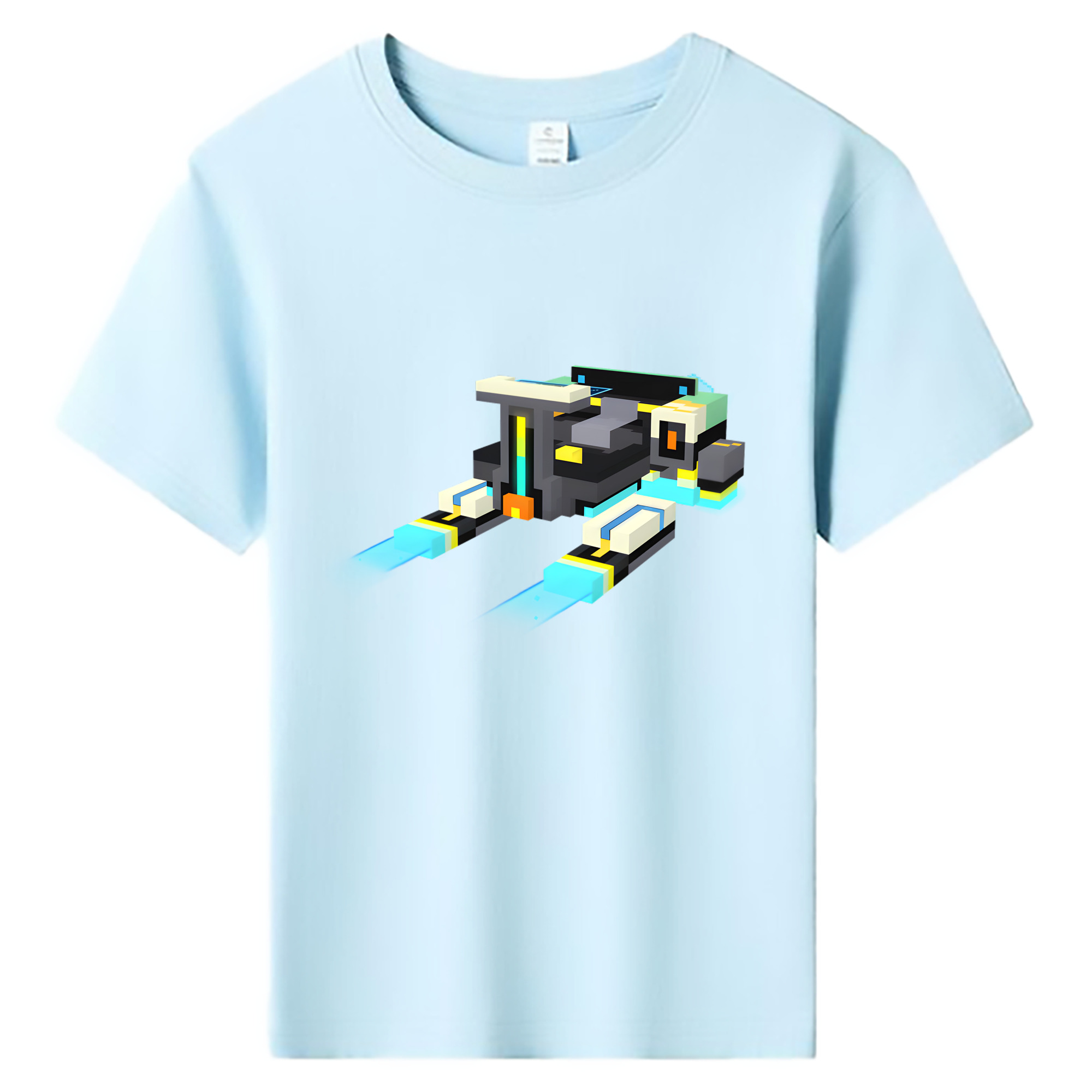（画像用） マインクラフト ブロックの世界 Minecraft MC Block world 綿100％キッズTシャツ（フロントプリント）